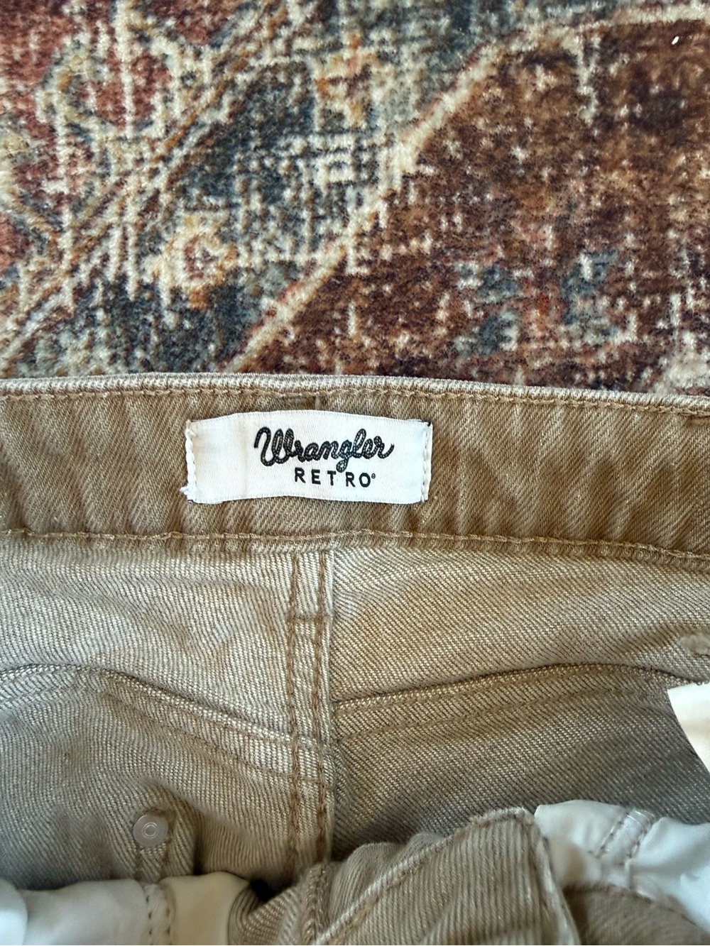 Wrangler Wide Leg Jeans in Tan - Picture 3 of 5